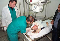 Rachel in Najjar hostpital, Rafah, Occupied Gaza.
